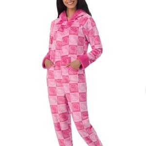 Hello Kitty Pink Checkered Character Women’s One-Piece Pajama